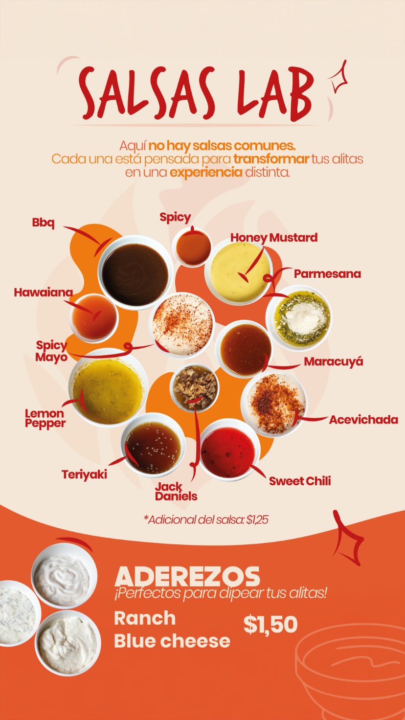 Carta original de salsas y aderezos